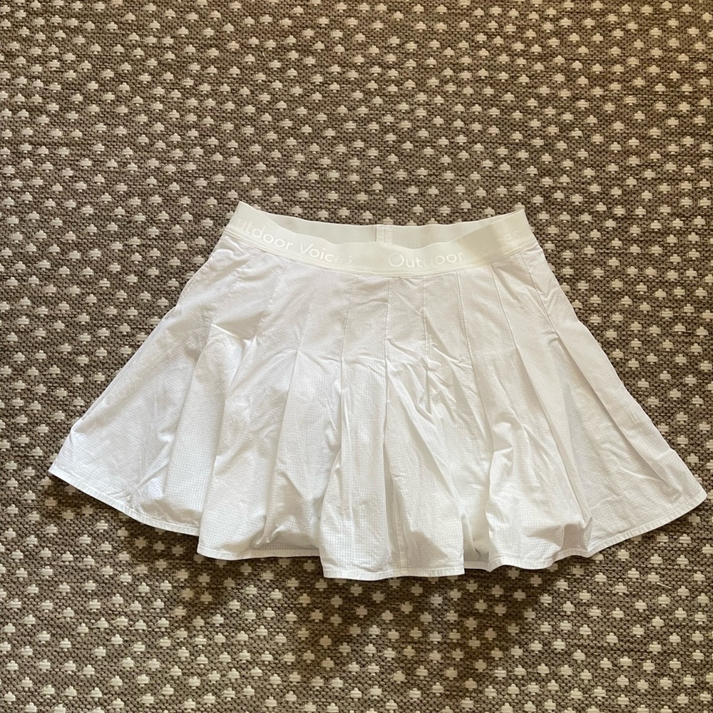 Outdoor voices please red white tennis skirt size medium EUC